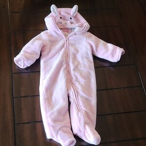 Adorable Pink Bunny Kids One Piece Snowsuit